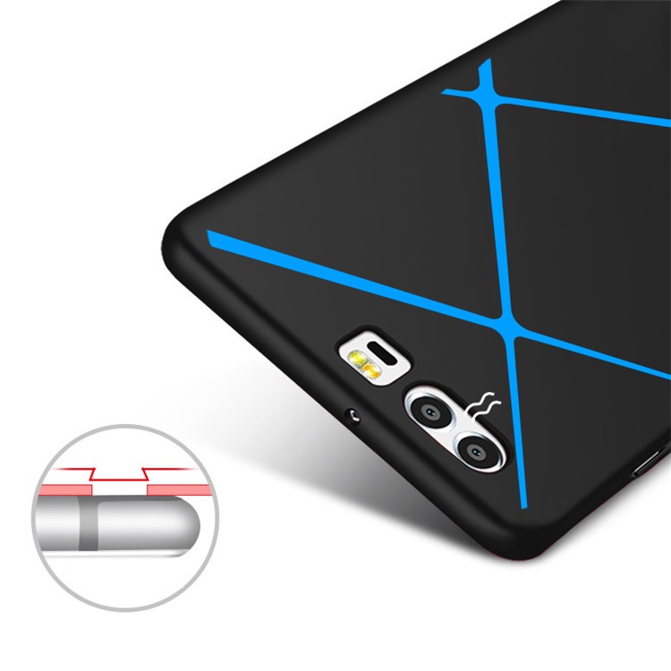 TAVT Lines Pattern Matte Anti-fingerprint PC Case for Huawei P10 Plus - Black-5