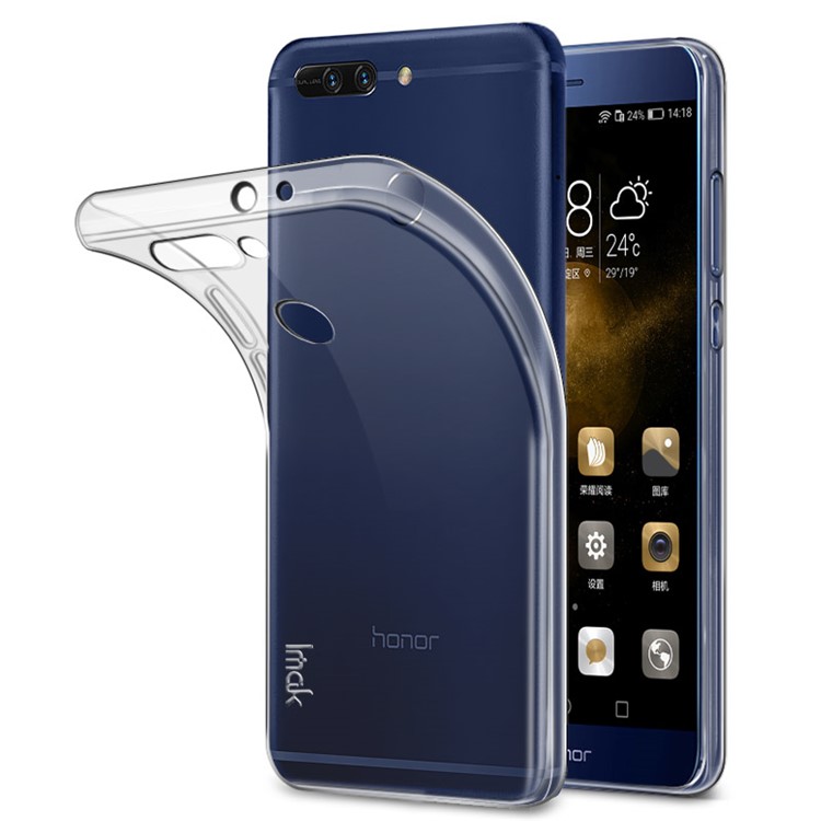 IMAK Stealth Clear TPU Soft Case with Screen Protector Film for Huawei Honor 8 Pro / Honor V9 - Transparent-1
