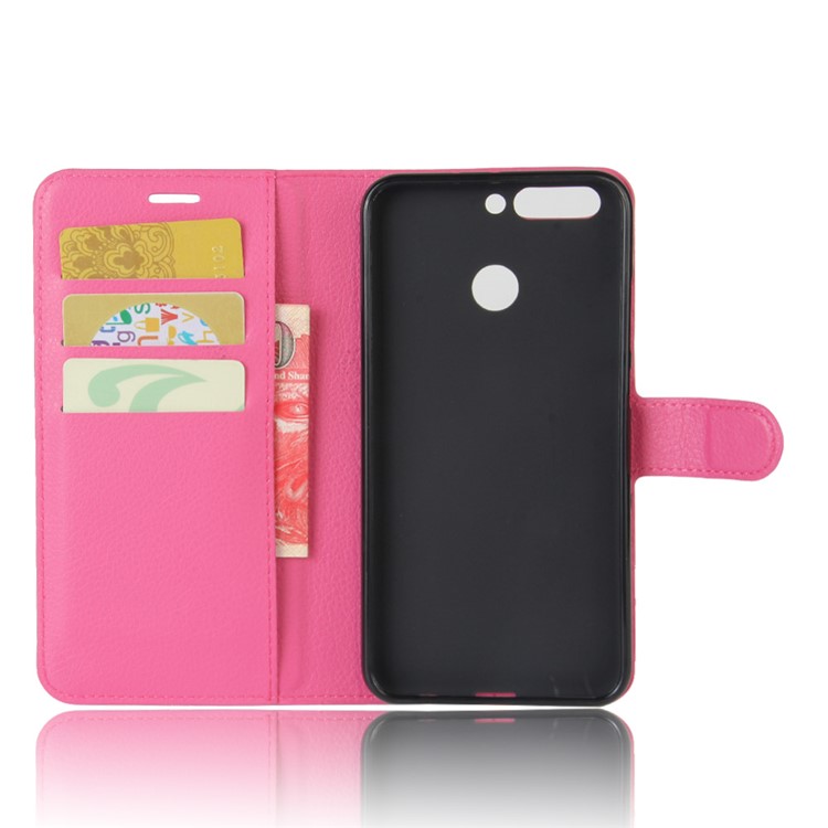 For Huawei Honor 8 Pro / Honor V9 Wallet Stand Leather Case Litchi Grain - Rose-3