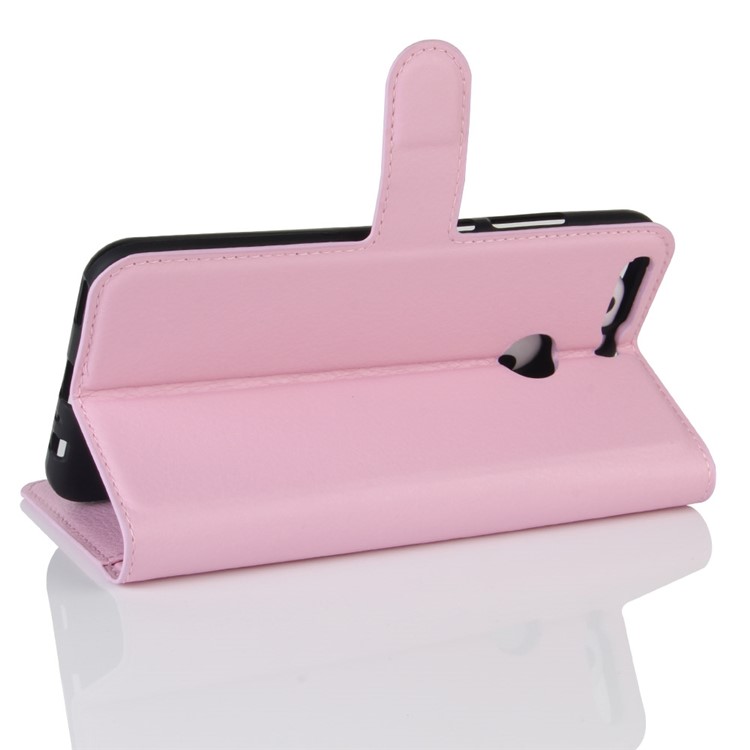 Litchi Grain Wallet Leather Mobile Shell for Huawei Honor 8 Pro / Honor V9 - Pink-5
