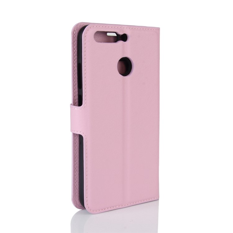 Litchi Grain Wallet Leather Mobile Shell for Huawei Honor 8 Pro / Honor V9 - Pink-6