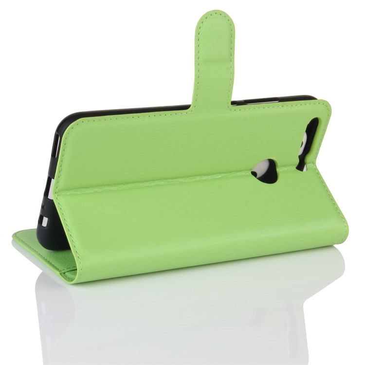 Litchi Grain Stand Wallet Leather Magnetic Case for Huawei Honor 8 Pro / Honor V9 - Green-4