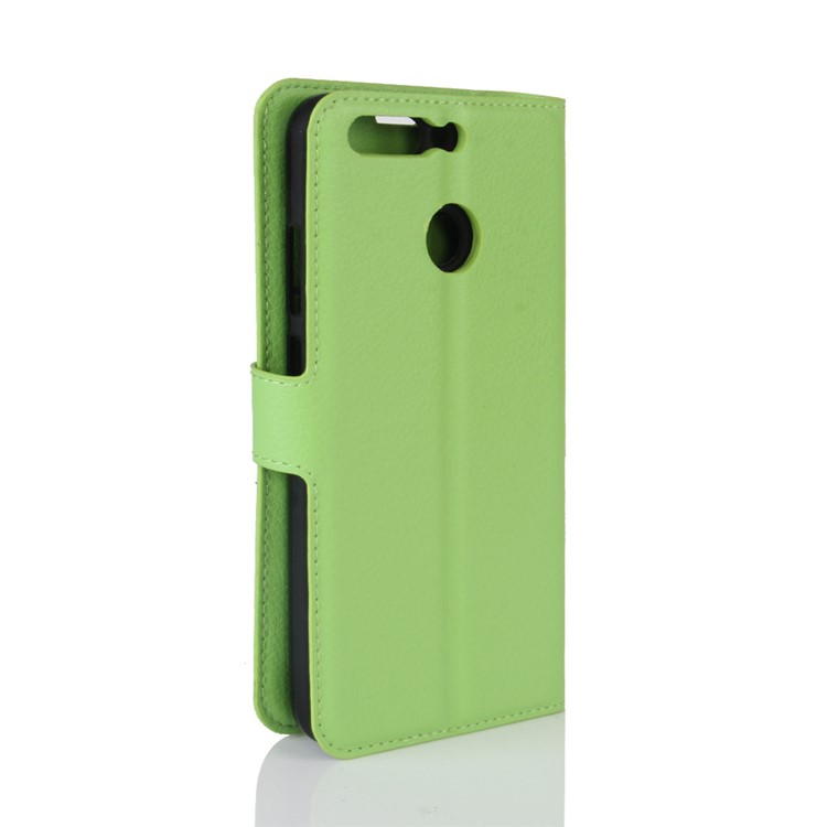 Litchi Grain Stand Wallet Leather Magnetic Case for Huawei Honor 8 Pro / Honor V9 - Green-5