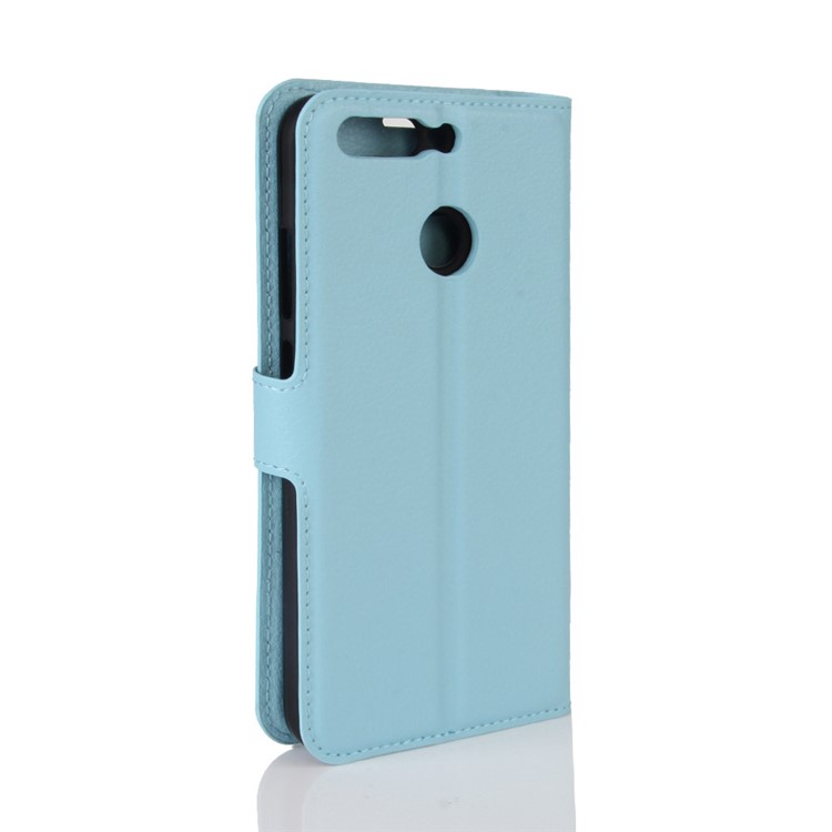 Litchi Grain Wallet Leather Protector Case Stand for Huawei Honor 8 Pro / Honor V9 - Blue-6