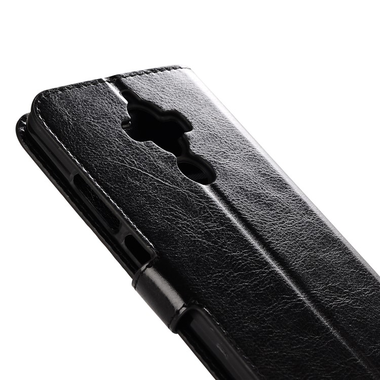 For Huawei Mate 9 Crazy Horse Leather Wallet Protective Case with Strap - Black-7