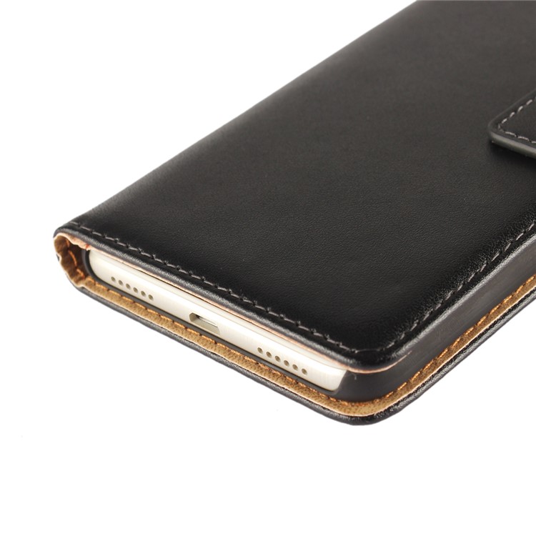 Genuine Split Leather Wallet Stand Case for Huawei P8 Lite (2017) / Honor 8 Lit - Black-10