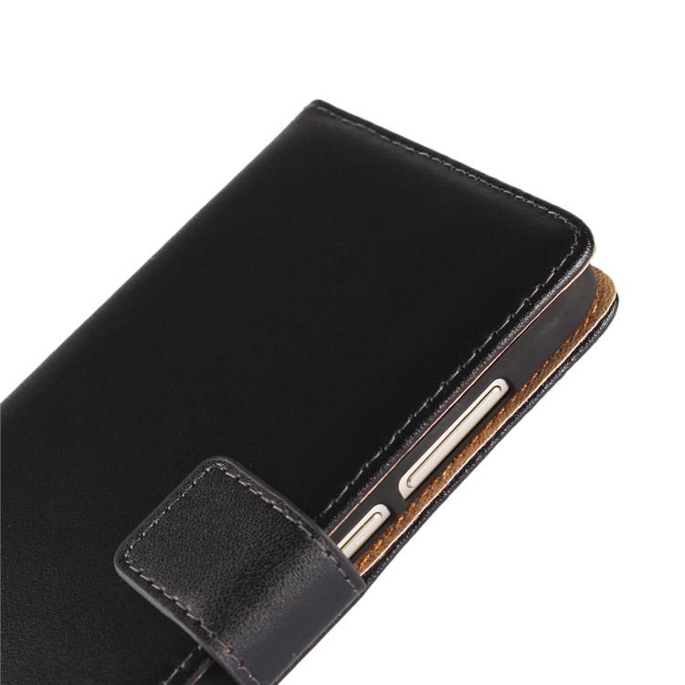 Genuine Split Leather Wallet Stand Case for Huawei P8 Lite (2017) / Honor 8 Lit - Black-7