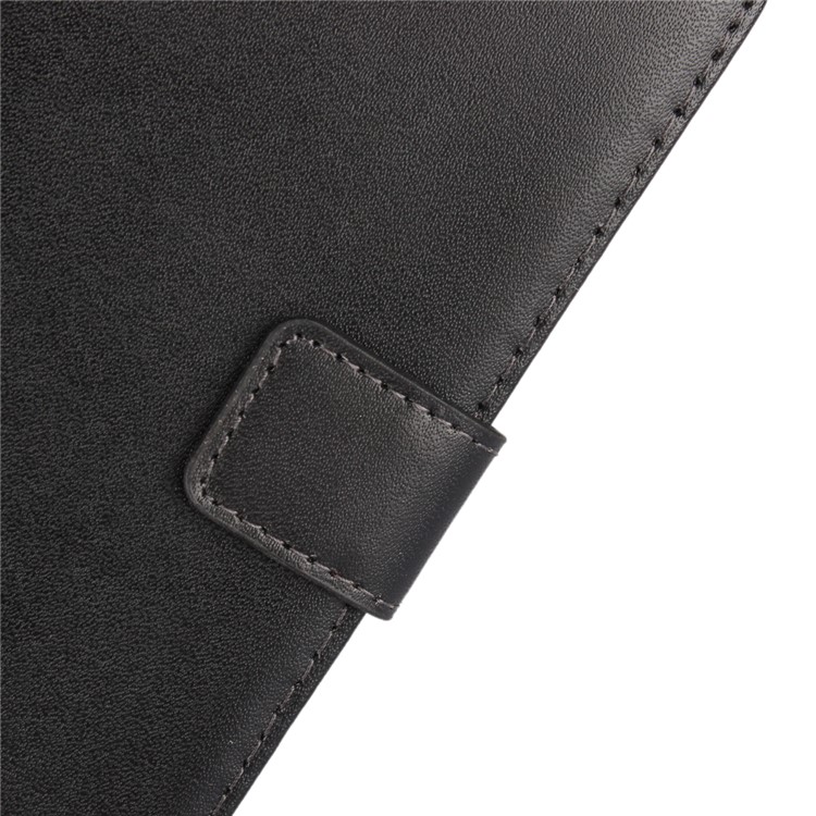 Genuine Split Leather Wallet Stand Mobile Phone Case for Huawei P10 - Black-6