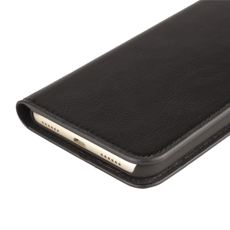 Crazy Horse Genuine Leather Stand Card Holder Case for Huawei P8 Lite (2017) / Honor 8 Lit - Black-10