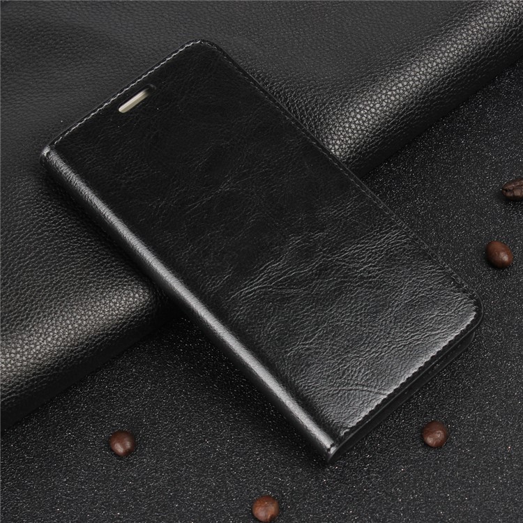 Crazy Horse Genuine Leather Stand Card Holder Case for Huawei P8 Lite (2017) / Honor 8 Lit - Black-11