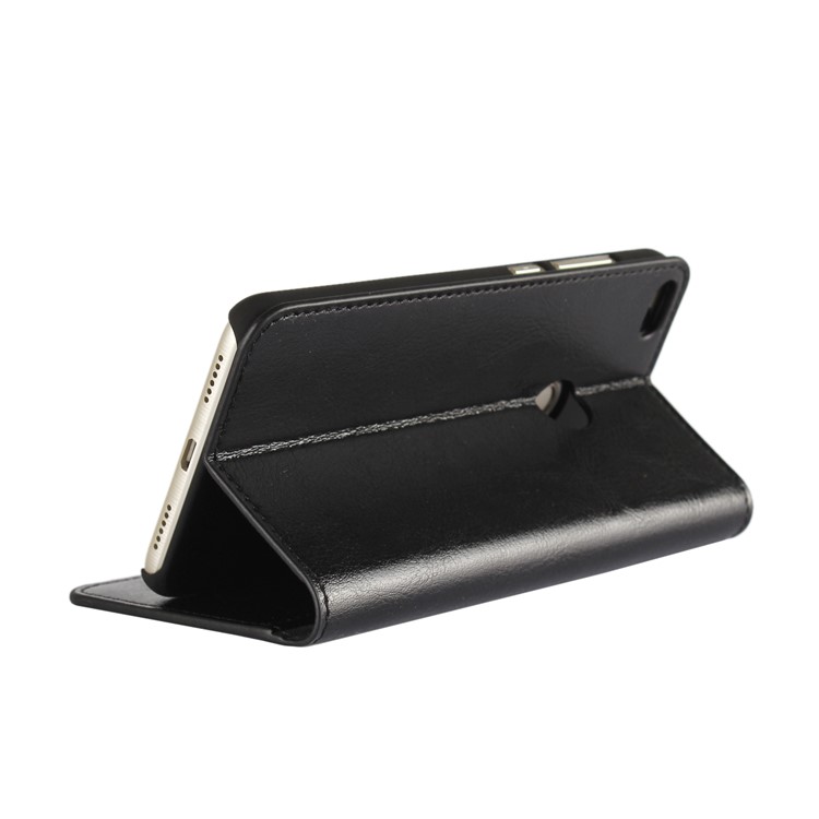 Crazy Horse Genuine Leather Stand Card Holder Case for Huawei P8 Lite (2017) / Honor 8 Lit - Black-3