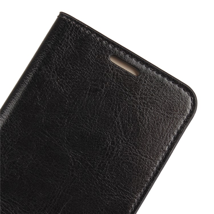 Crazy Horse Genuine Leather Stand Card Holder Case for Huawei P8 Lite (2017) / Honor 8 Lit - Black-6