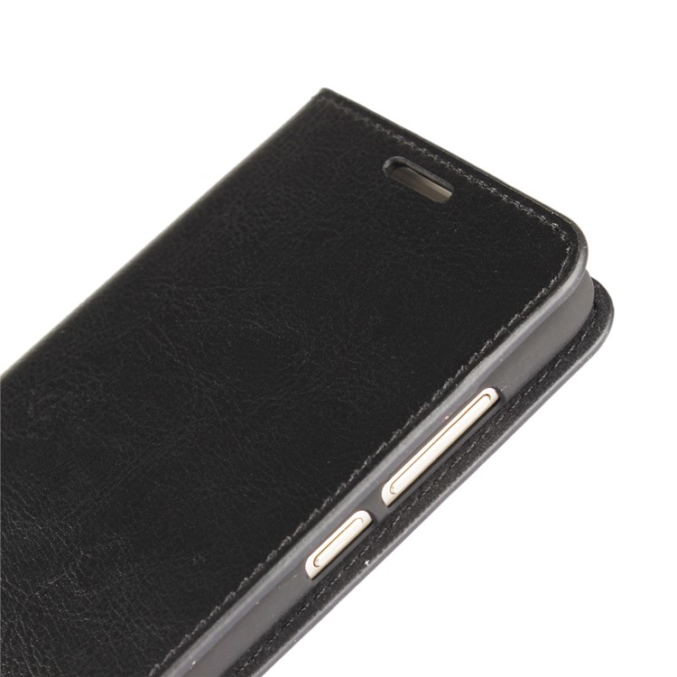 Crazy Horse Genuine Leather Stand Card Holder Case for Huawei P8 Lite (2017) / Honor 8 Lit - Black-7