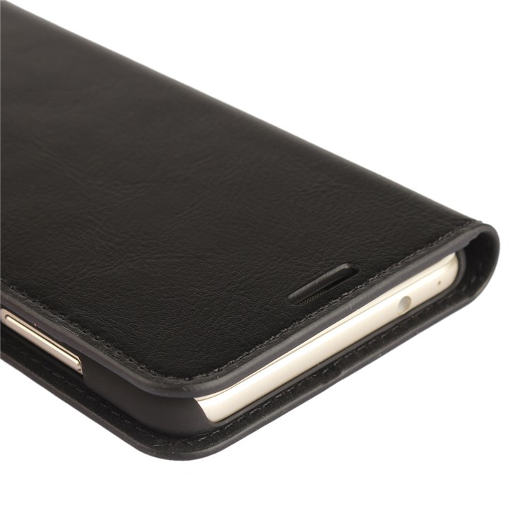 Crazy Horse Genuine Leather Stand Card Holder Case for Huawei P8 Lite (2017) / Honor 8 Lit - Black-9