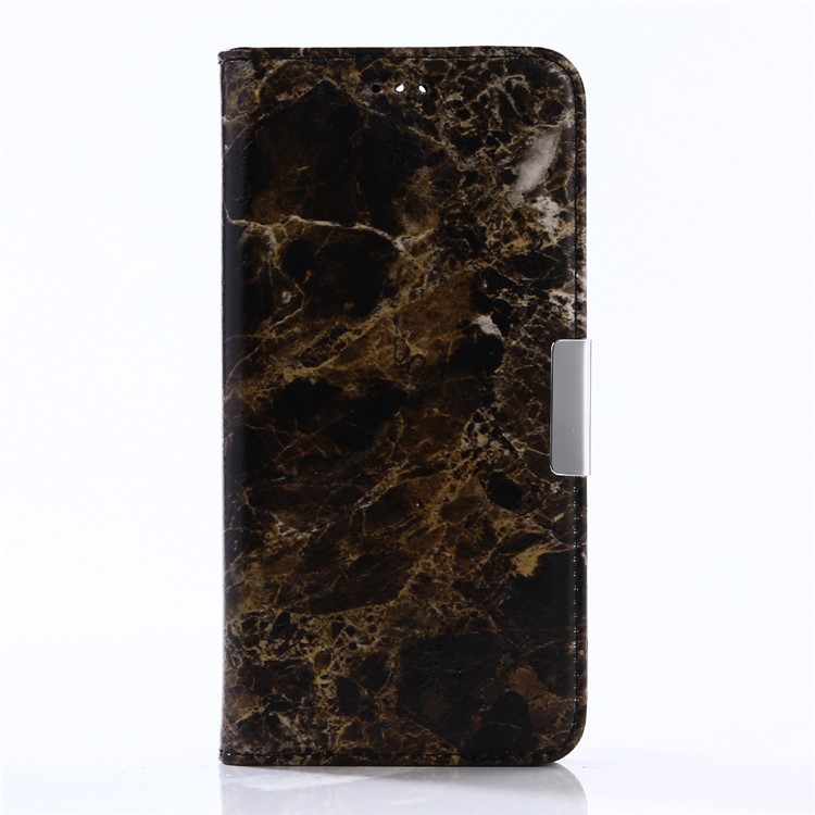 Marble Pattern Stand Wallet Leather Protective Cover for Huawei P10 Plus - Black-1