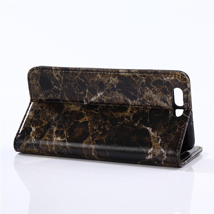 Marble Pattern Stand Wallet Leather Protective Cover for Huawei P10 Plus - Black-4