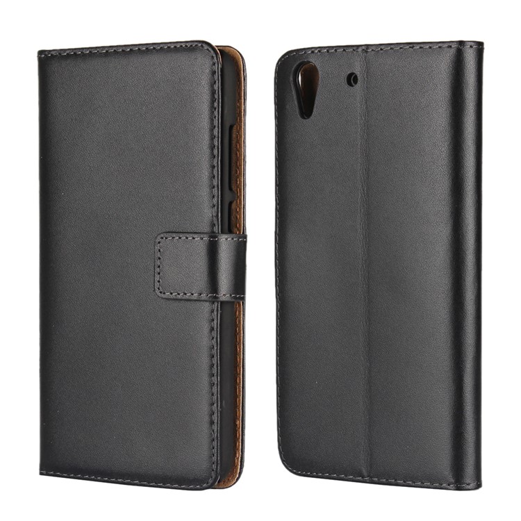 Split Leather Phone Case with Wallet Slots for Huawei Y6 II/Y6II/Honor 5A - Black-1
