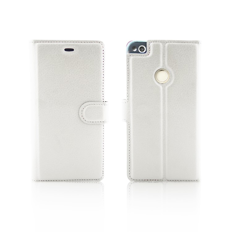 Litchi Texture Leather Wallet Stand Cover for Huawei P8 Lite (2017) / Honor 8 Lite - White-1