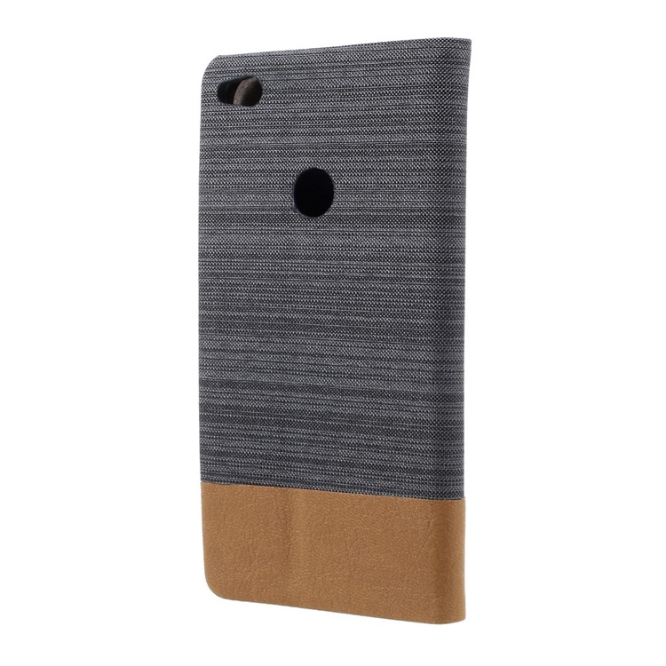 Bi-color Canvas Leather Card Holder Phone Case for Huawei P8 Lite (2017) / Honor 8 Lite - Dark Grey-2
