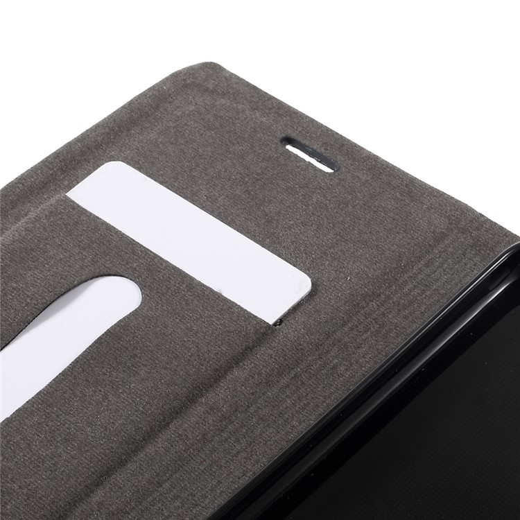 Bi-color Canvas Leather Card Holder Phone Case for Huawei P8 Lite (2017) / Honor 8 Lite - Dark Grey-9