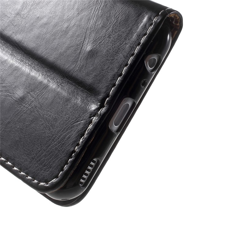 For Huawei P10 Graceful Series Stitching Leather Wallet Phone Case - Black-10
