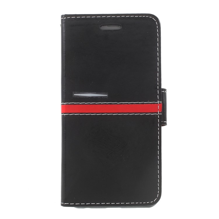 For Huawei P10 Graceful Series Stitching Leather Wallet Phone Case - Black-2