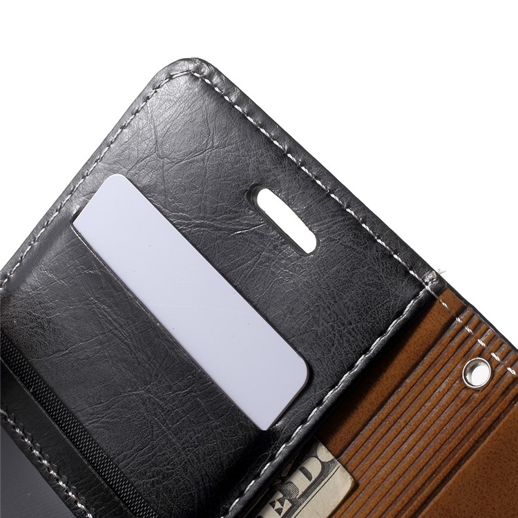 For Huawei P10 Graceful Series Stitching Leather Wallet Phone Case - Black-7
