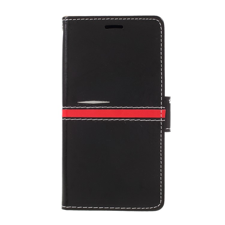 For Huawei P8 Lite (2017) / Honor 8 Lite Graceful Series Stitching Leather Wallet Phone Case - Black-3