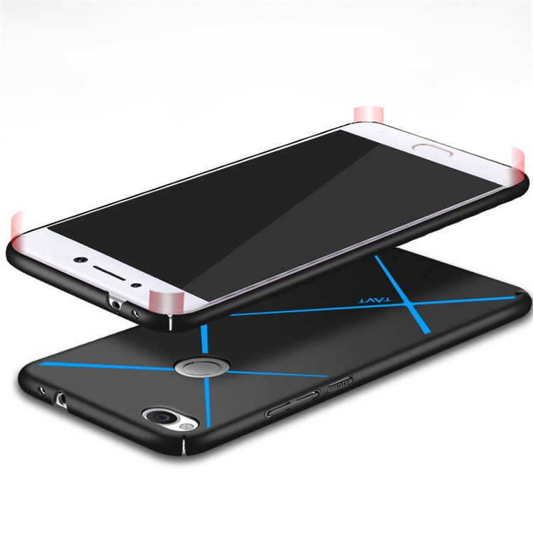 TAVT Lines Pattern Matte Anti-fingerprint PC Phone Case for Huawei P8 Lite (2017) / Honor 8 Lite - Black-2