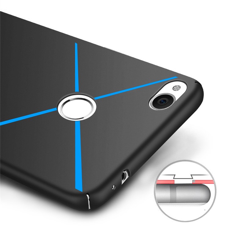 TAVT Lines Pattern Matte Anti-fingerprint PC Phone Case for Huawei P8 Lite (2017) / Honor 8 Lite - Black-3