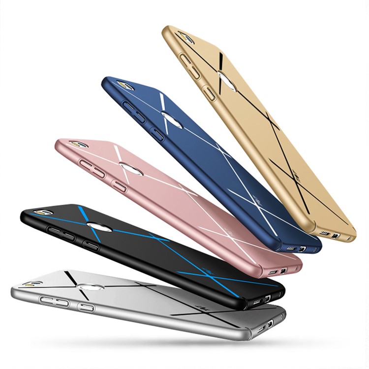 For Huawei P8 Lite (2017) / Honor 8 Lite TAVT Lines Pattern Matte Anti-fingerprint PC Phone Case - Blue-7
