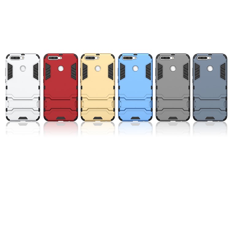 Cool Plastic TPU Kickstand Case Cover for Huawei Honor 8 Pro / Honor V9 - Red-3