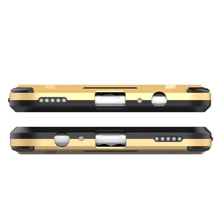 Cool Plastic TPU Kickstand Back Case for Huawei Honor 8 Pro / Honor V9 - Gold-5