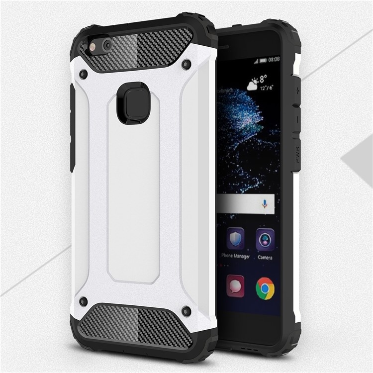 Armor Guard Plastic + TPU Hybrid Phone Case for Huawei P10 Lite - White-1