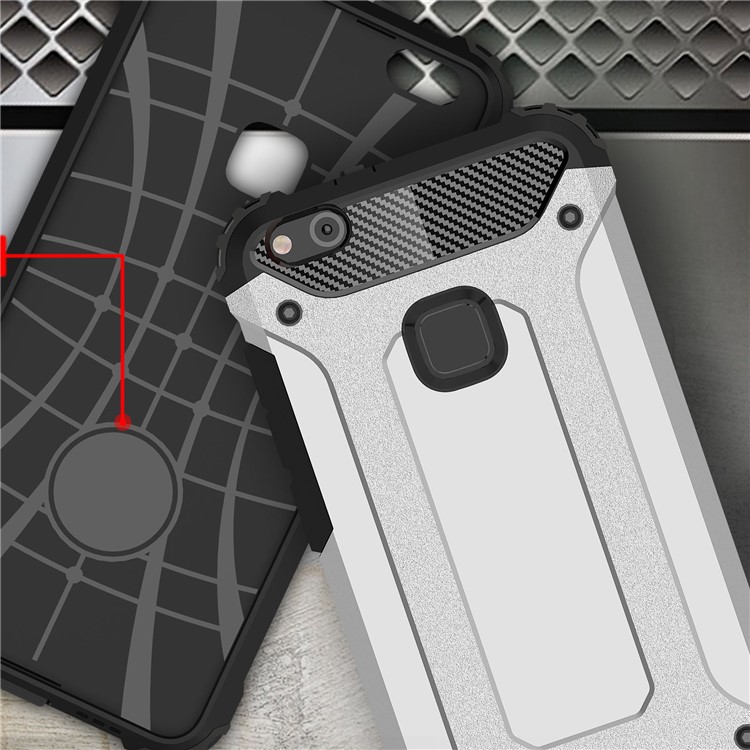 Armor Guard Plastic + TPU Hybrid Phone Case for Huawei P10 Lite - White-2