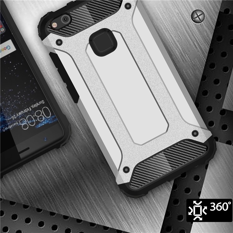 Armor Guard Plastic + TPU Hybrid Shell for Huawei P10 Lite - Silver-5