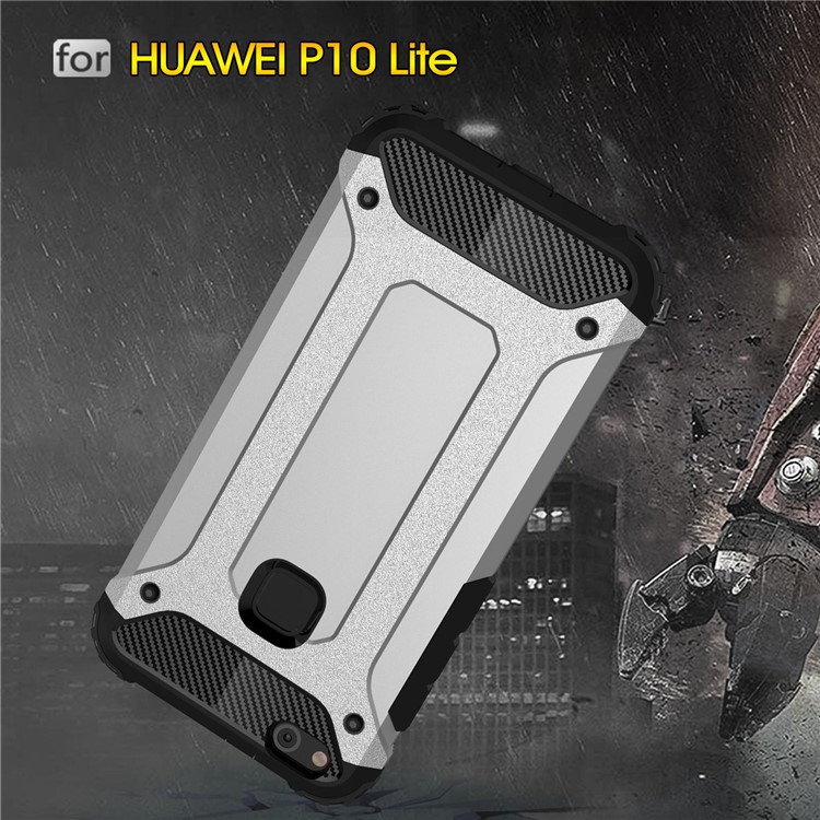 Armor Guard Plastic + TPU Hybrid Shell for Huawei P10 Lite - Silver-6