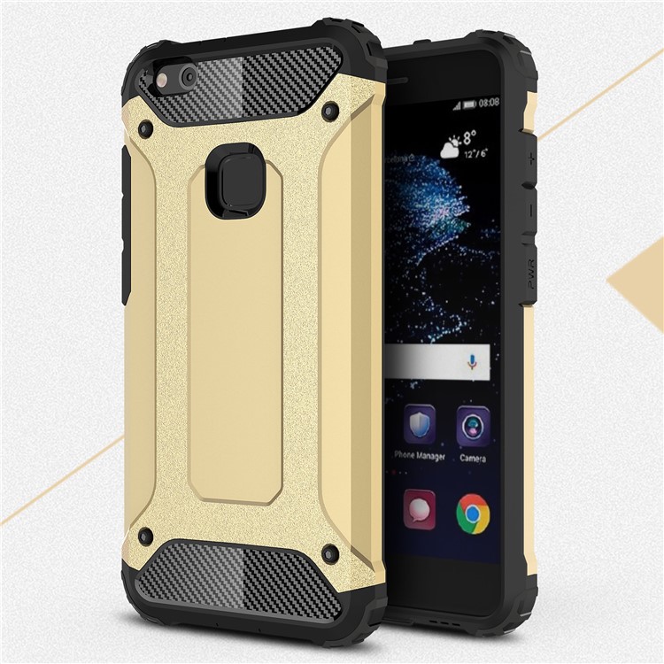 Armor Guard Plastic + TPU Hybrid Case Phone Shell for Huawei P10 Lite - Gold-1