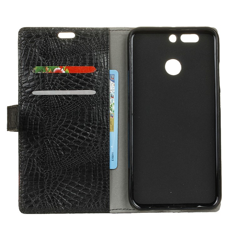 For Huawei Honor 8 Pro / Honor V9 Crocodile Texture Flip Stand Wallet Leather Phone Cover - Black-3