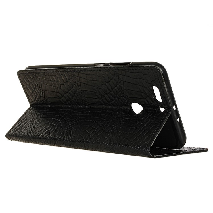 For Huawei Honor 8 Pro / Honor V9 Crocodile Texture Flip Stand Wallet Leather Phone Cover - Black-4