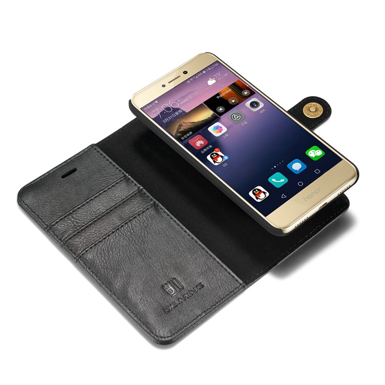 DG.MING Detachable 2 in 1 Split Leather Wallet Phone Case for Huawei P8 Lite (2017) / Honor 8 Lite - Black-11