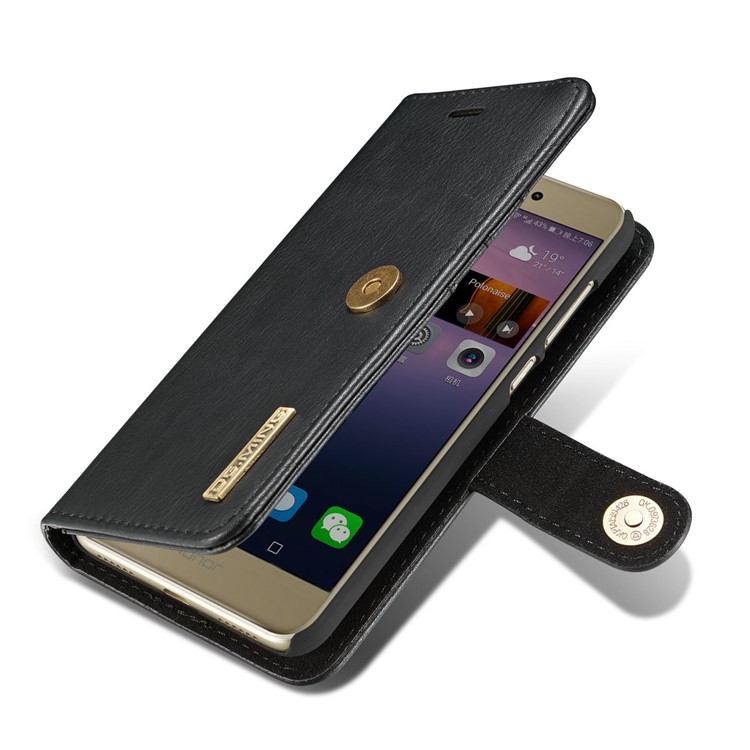 DG.MING Detachable 2 in 1 Split Leather Wallet Phone Case for Huawei P8 Lite (2017) / Honor 8 Lite - Black-12