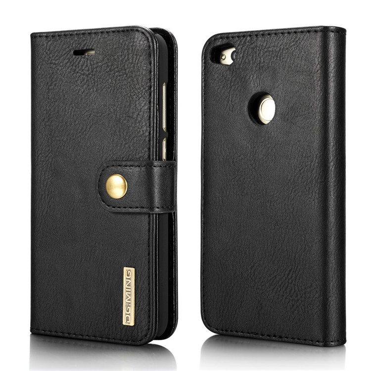 DG.MING Detachable 2 in 1 Split Leather Wallet Phone Case for Huawei P8 Lite (2017) / Honor 8 Lite - Black-2