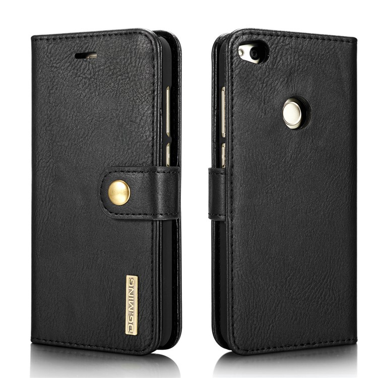 DG.MING Detachable 2 in 1 Split Leather Wallet Phone Case for Huawei P8 Lite (2017) / Honor 8 Lite - Black-3