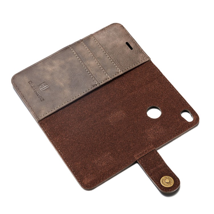 DG.MING Detachable 2 in 1 Wallet Split Leather Mobile Cover for Huawei P8 Lite (2017) / Honor 8 Lite - Coffee-10