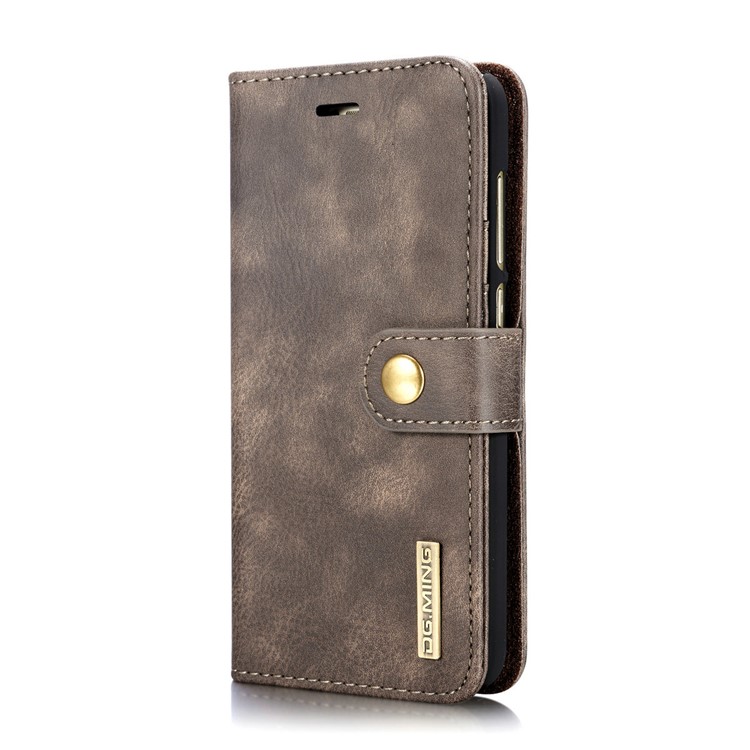 DG.MING Detachable 2 in 1 Wallet Split Leather Mobile Cover for Huawei P8 Lite (2017) / Honor 8 Lite - Coffee-4