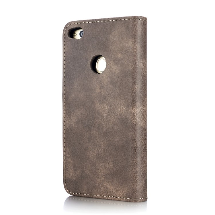 DG.MING Detachable 2 in 1 Wallet Split Leather Mobile Cover for Huawei P8 Lite (2017) / Honor 8 Lite - Coffee-5