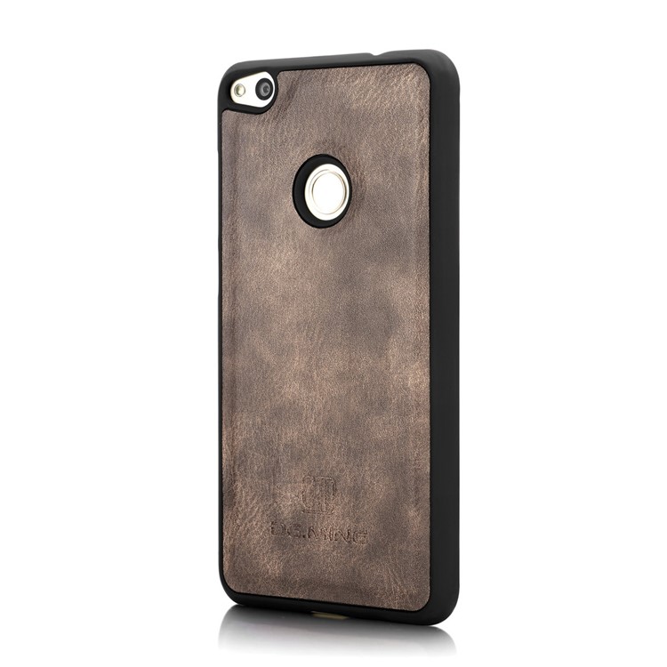 DG.MING Detachable 2 in 1 Wallet Split Leather Mobile Cover for Huawei P8 Lite (2017) / Honor 8 Lite - Coffee-6