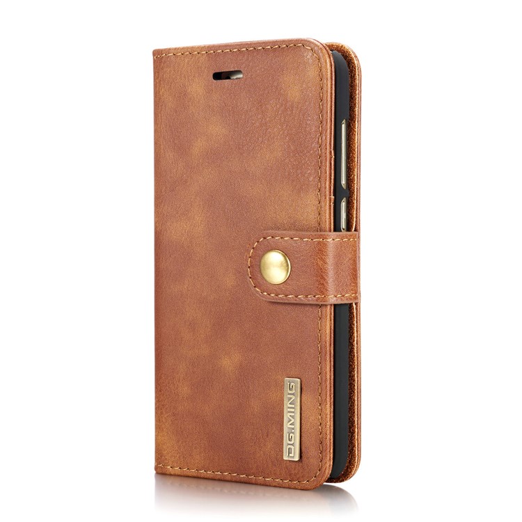 DG.MING Detachable 2 in 1 Split Leather Wallet Phone Cover for Huawei P8 Lite (2017) / Honor 8 Lite - Brown-4