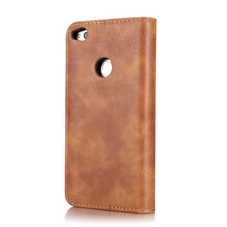 DG.MING Detachable 2 in 1 Split Leather Wallet Phone Cover for Huawei P8 Lite (2017) / Honor 8 Lite - Brown-5